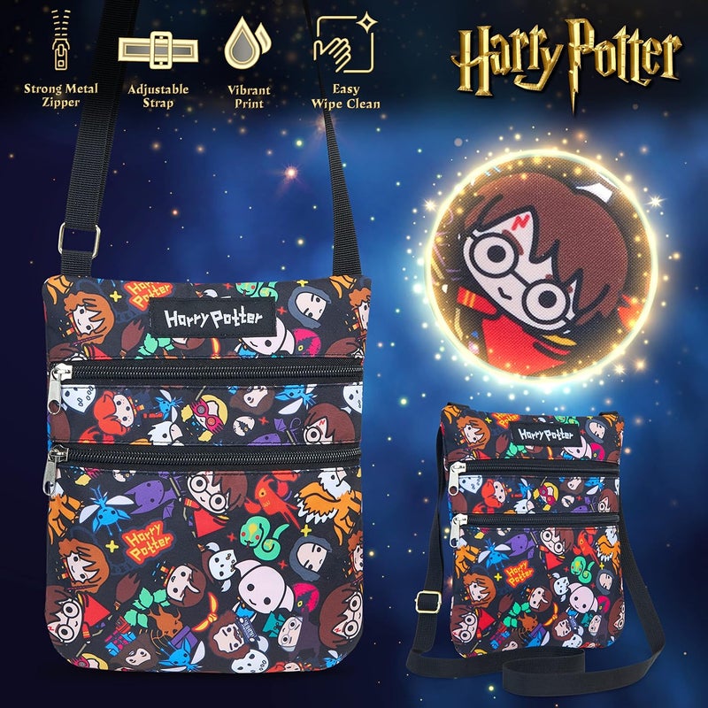 Harry Potter Crossbody Bag for Girls Satchel Purse with Adjustable Strap Two Zipped Compartments Coin Purse Cute Stuff Gifts for Girls - Image 4